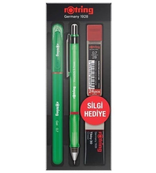 Rotring Versatil Kalem Visuclick + Jel 0.7 Okul Seti Yeşil