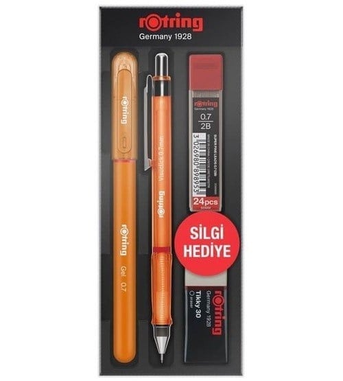 Rotring Versatil Kalem Visuclick + Jel 0.7 Okul Seti Turuncu