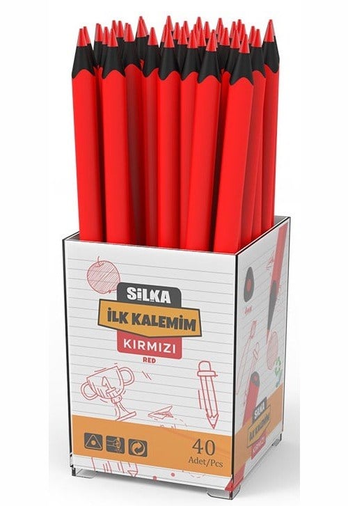 Silka Kopya Kalemi Jumbo Dark Kırmızı İlk Kalemim 40'Lı Art622