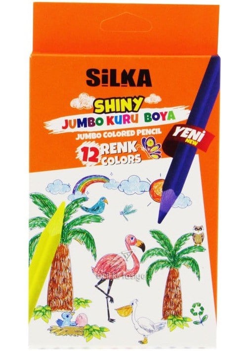 Silka Kuru Boya Shiny 12 Renk Tam Boy Jumbo - Art.535