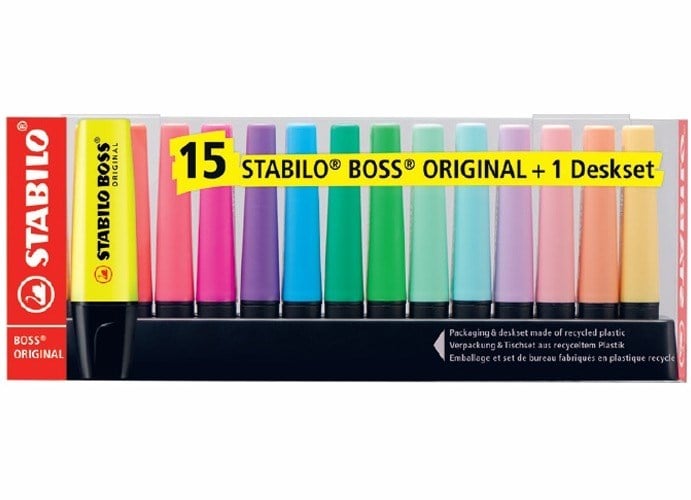 Stabilo Fosforlu Kalem Boss Original Set 15'Li Yeni 7015-01-5