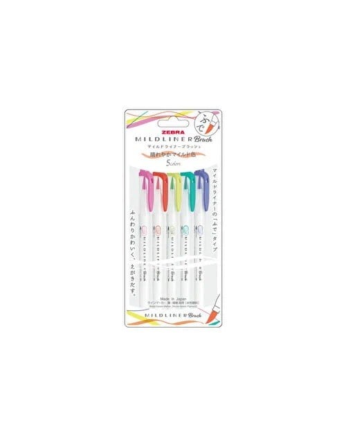 Zebra Çizim Kalemi Mıldlıner Brush Pen Set 5C-Hc-N Wkt7-5C-Hc-N