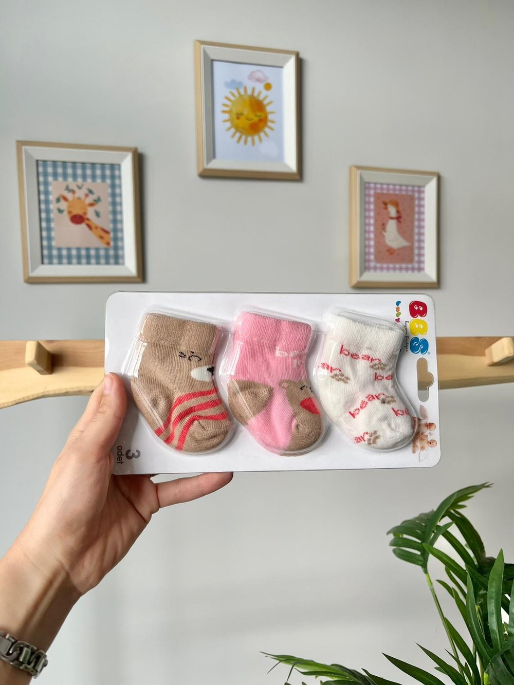 3'lü Çorap Bear Pembeli