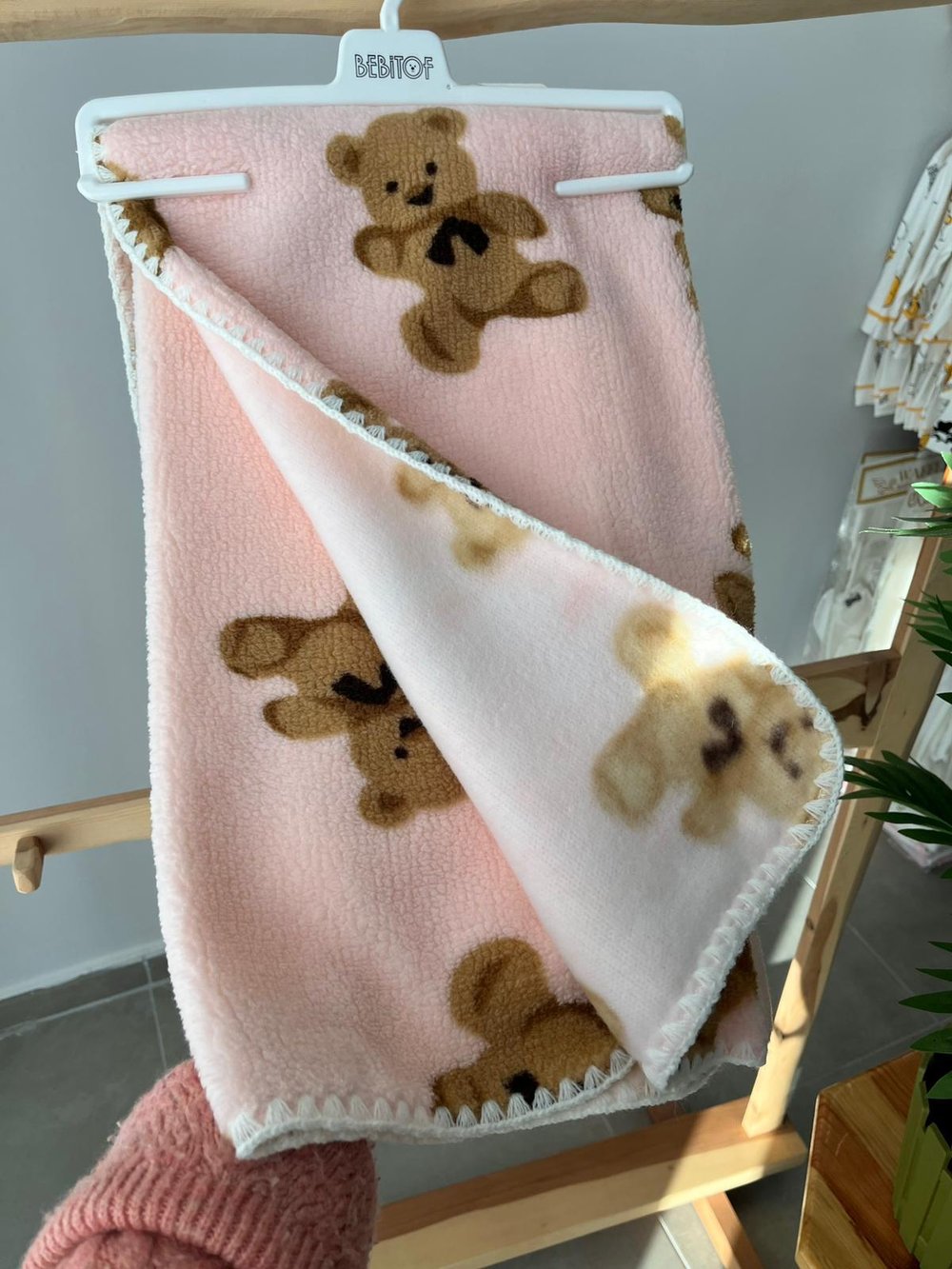 Ayıcıklı Peluş Battaniye Pembe