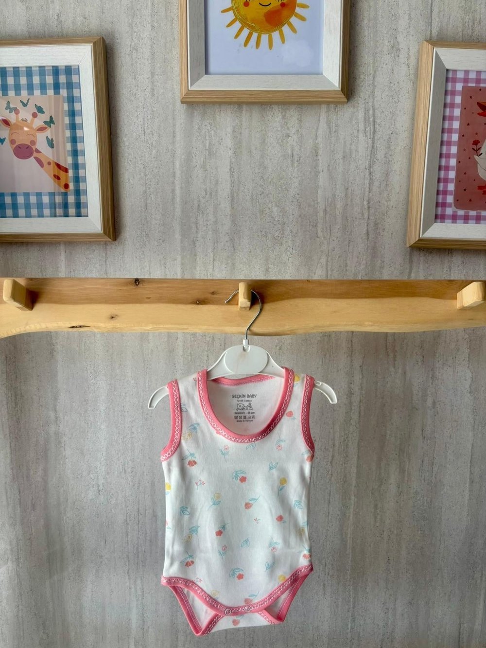Çiçekli Çıtçıtlı Askılı Badi Pembe