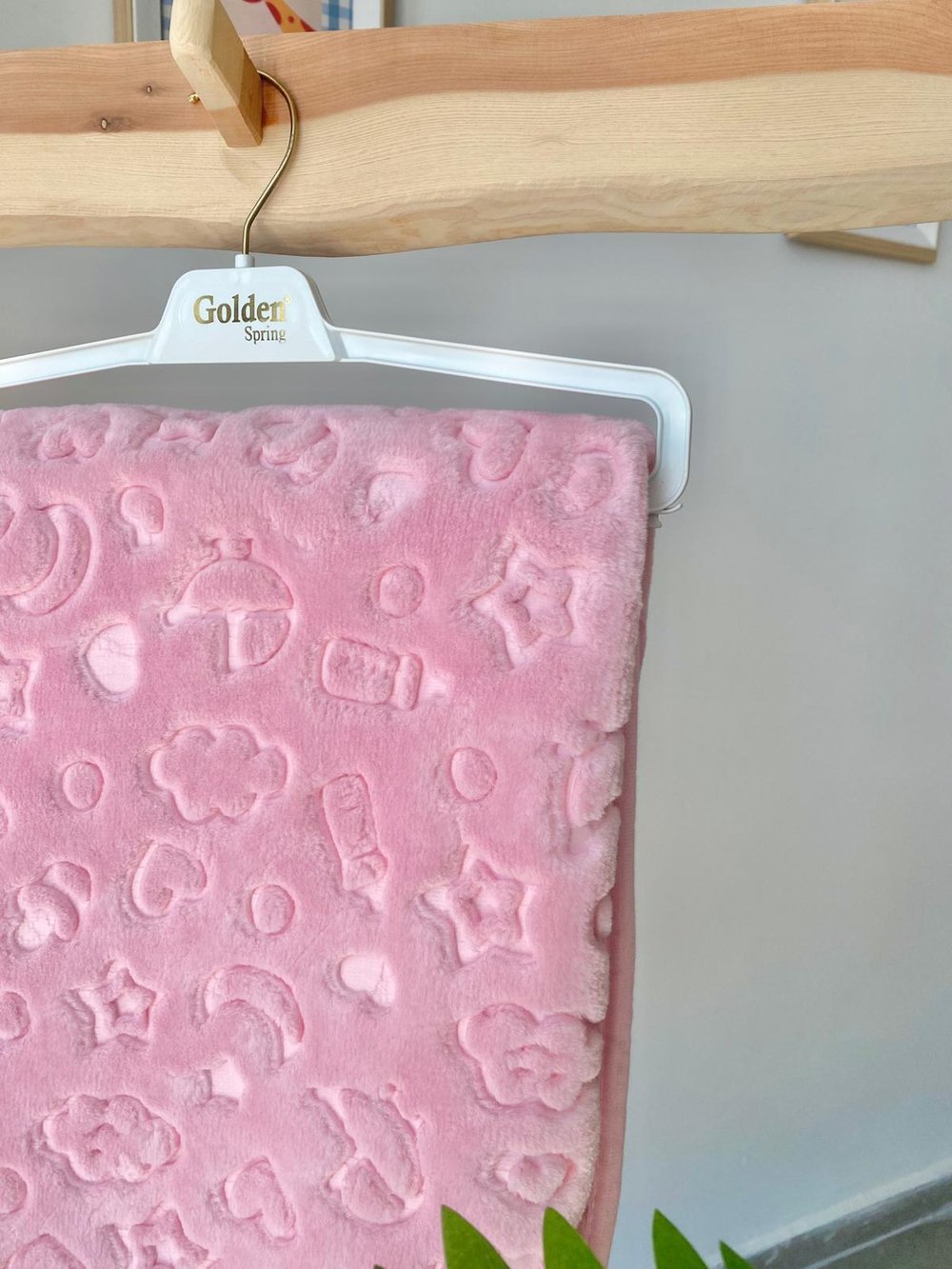 Desenli Peluş Yorgan Battaniye Pembe