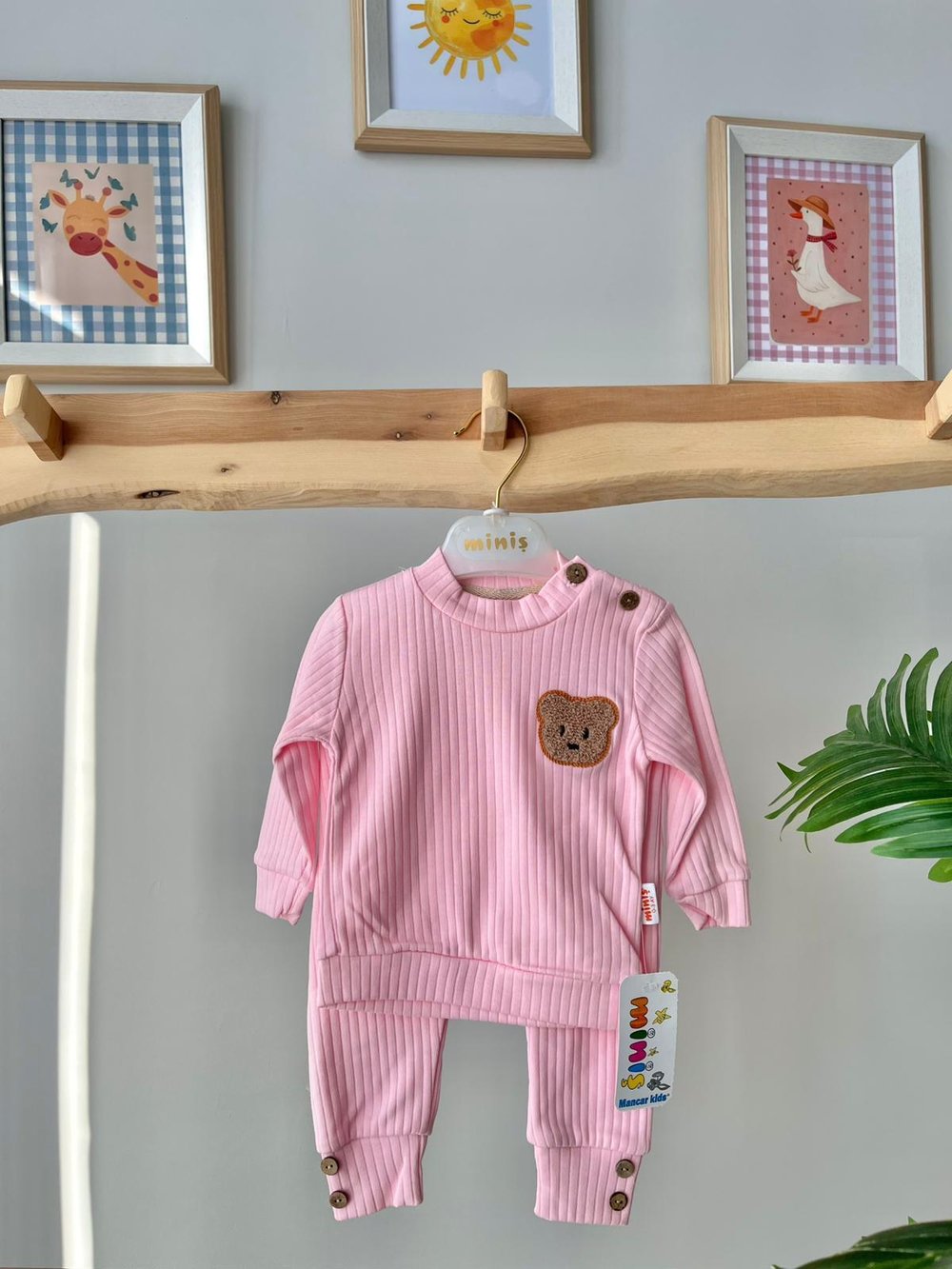 Fitilli Ayılı Takım Pembe