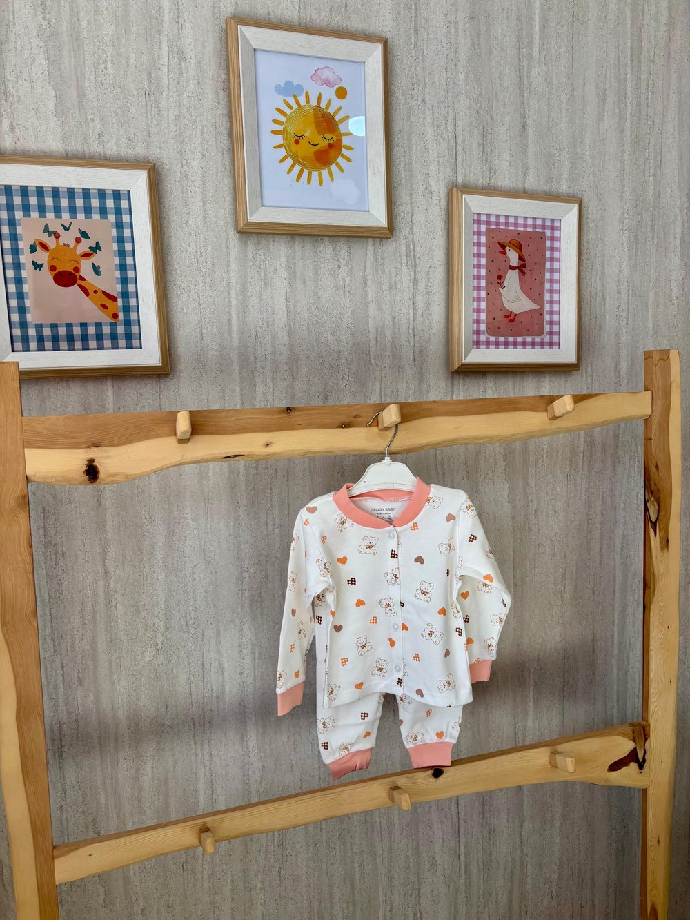 Kalpli Ayıcık Desenli Pijama Takımı
