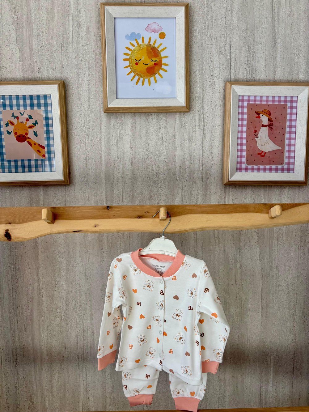 Kalpli Ayıcık Desenli Pijama Takımı