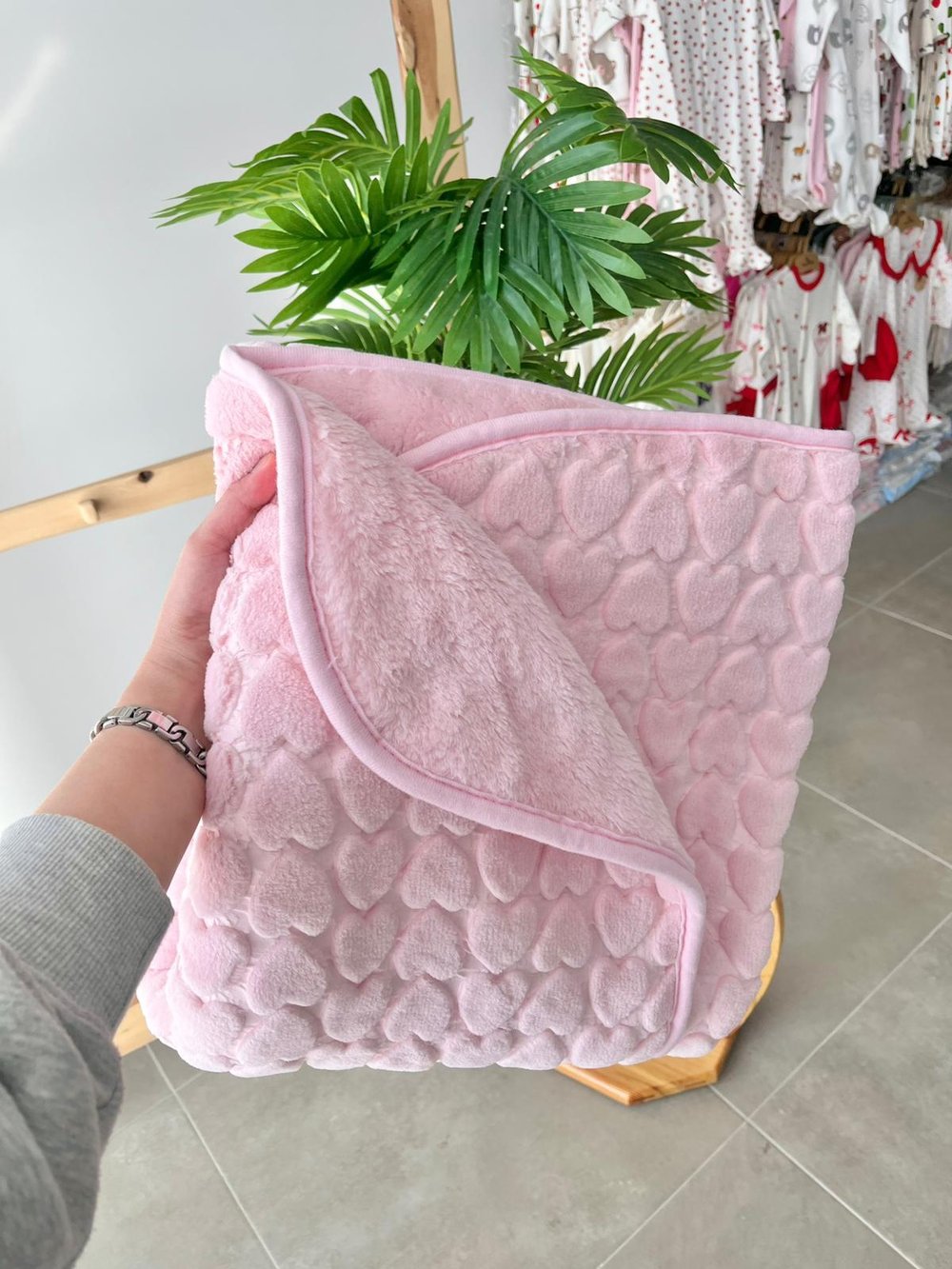 Kalpli Peluş Yorgan Battaniye Pembe