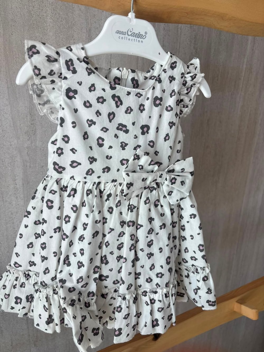 Leopar Desen Elbise Beyaz