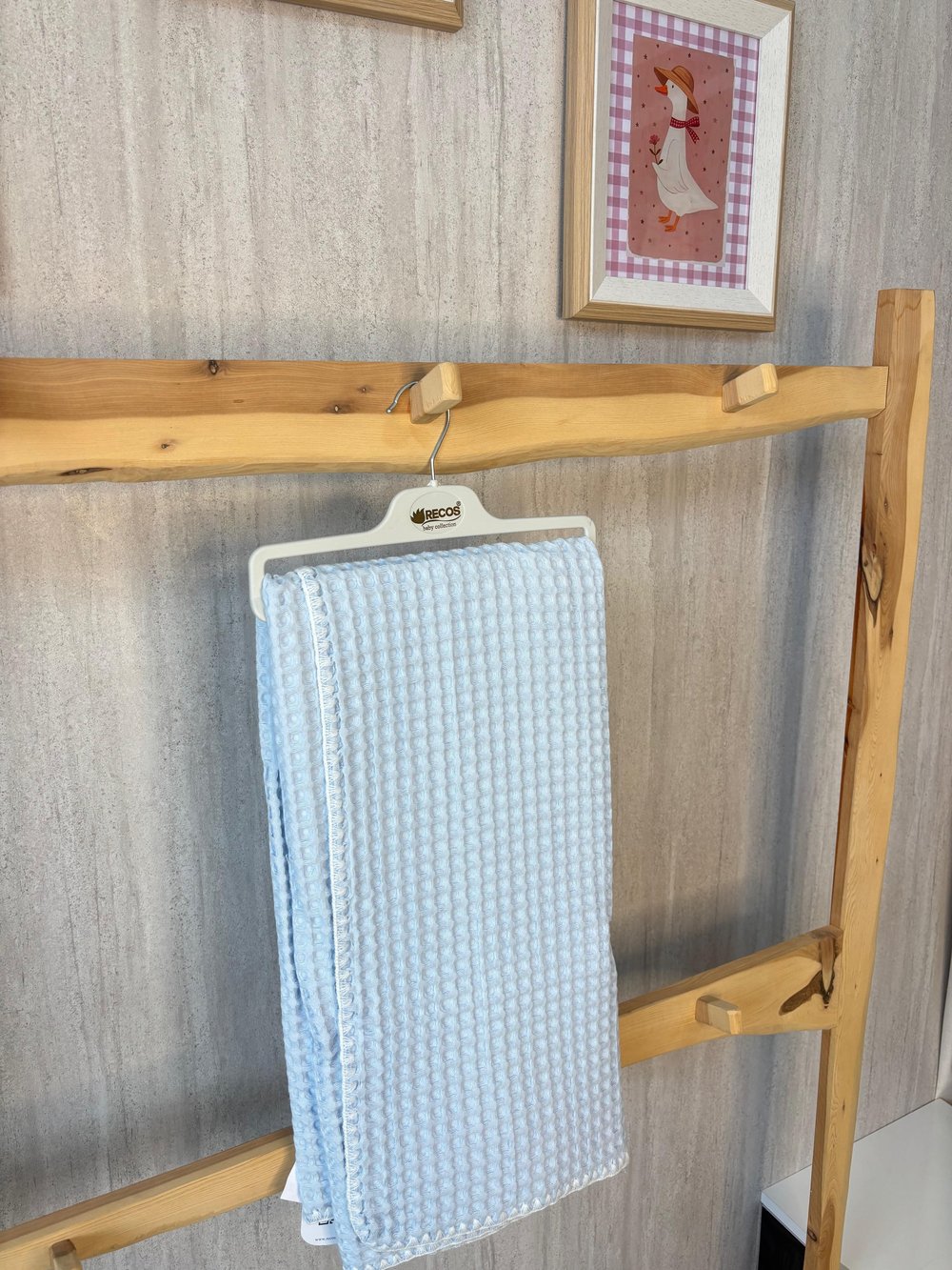 Pamuklu Pike Battaniye Bebe Mavisi