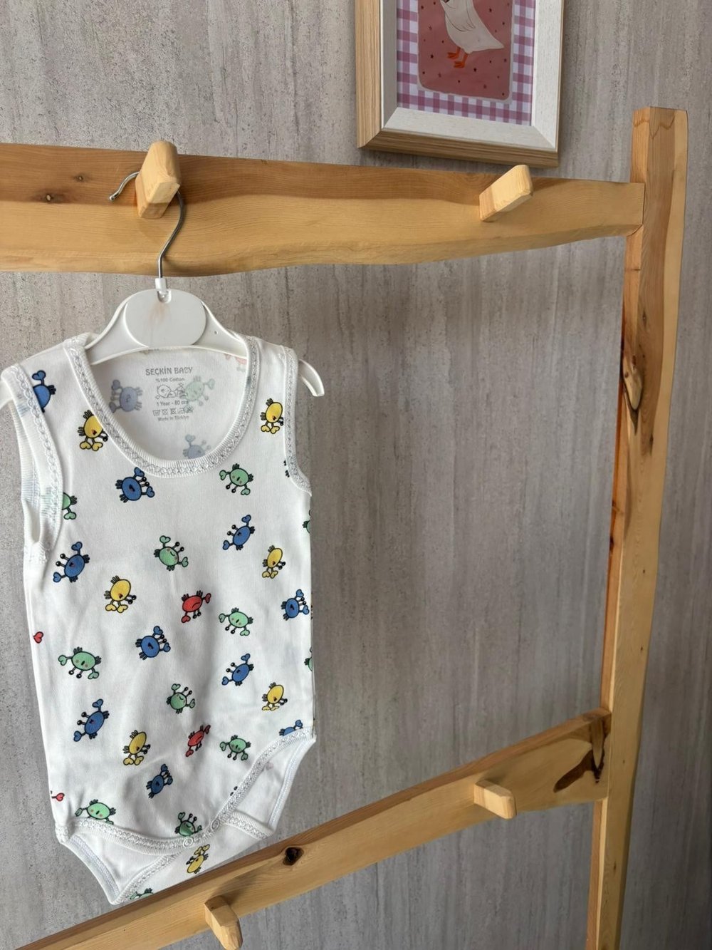 Renkli Yengeçler Çıtçıtlı Askılı Badi Yaş