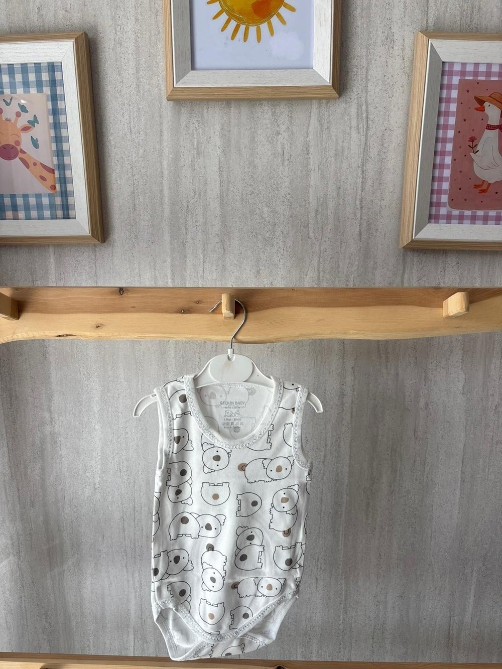 Sevimli Koala Çıtçıtlı Askılı Badi Yaş