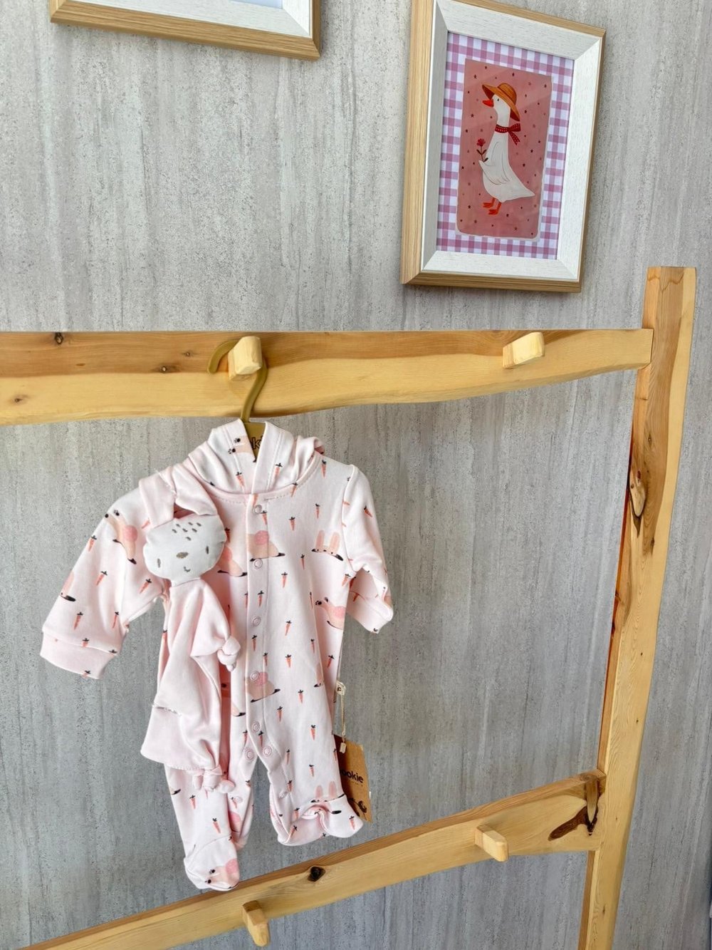 Uyku Arkadaşlı Tulum Patikli Pembe
