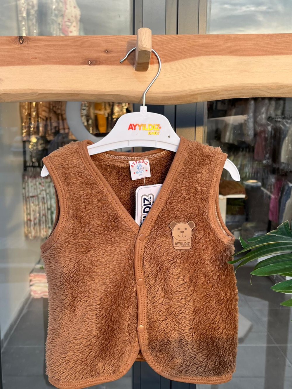 Wellsoft Peluş Yelek Kahve