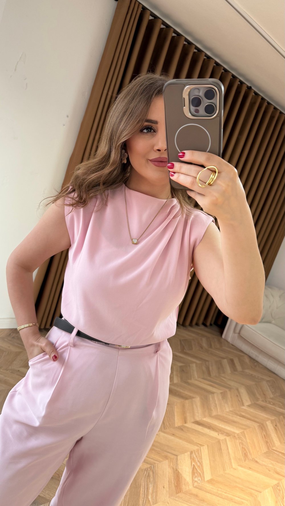 Drapeli  Kemerli  Tensel Tulum-Soft Pink  