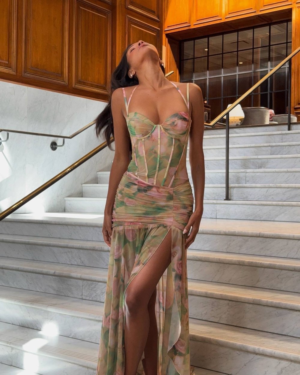 SOLFERA FLOWERING DESENLİ TÜL ELBİSE