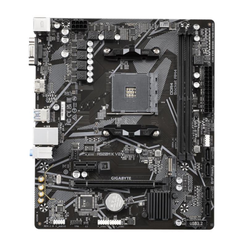GIGABYTE A520M K V2 DDR4 5100MHZ 1XVGA 1XHDMI 1XM.2 USB 3.2 MATX AM4 (AMD AM4 5000/4000 /3000 SERİSİ İLE UYUMLU)