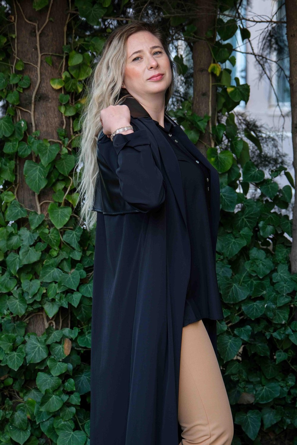 Lisa Exclusive - Uzun Kadın Trençkot Siyah