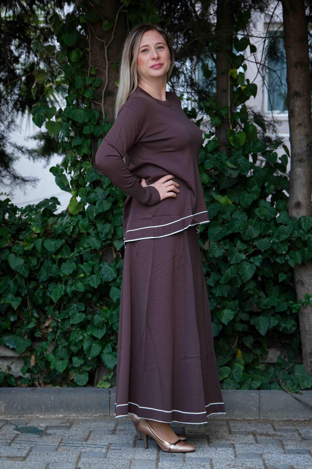 Missa - Rayon Soğuk İp Vale Takım Kahve