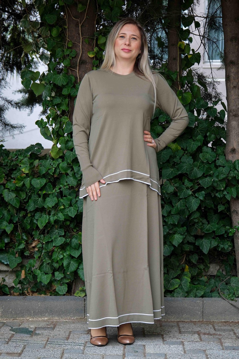 Missa - Rayon Soğuk İp Vale Takım Koyu Haki