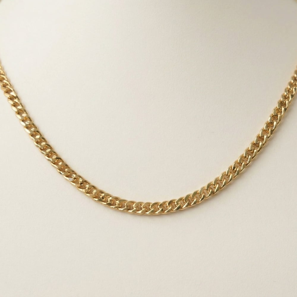 Balıksırtı Kalın Kolye - 14k Altın Rengi Kaplama, 50 cm