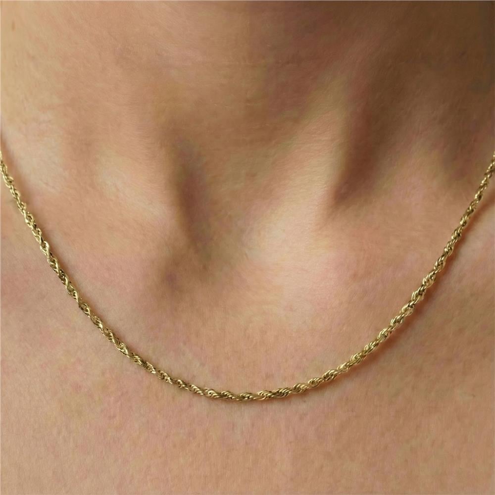 Burgu Halat Zincir Kolye - 14K Altın Kaplama - 45 cm