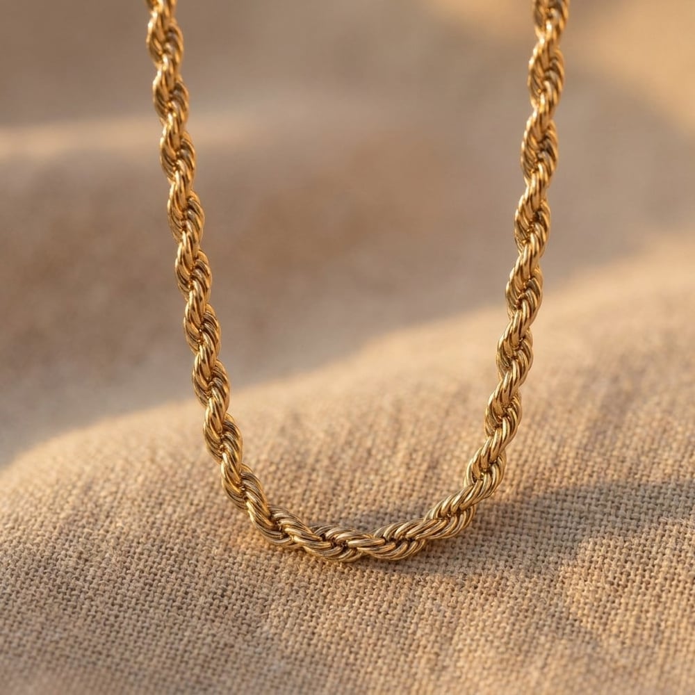 Burgu Zincir Kolye  - 14k Altın Kaplama - 50 cm (3 mm)
