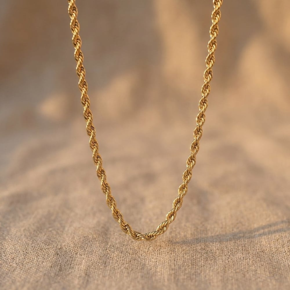 Burgu Zincir Kolye  - 14k Altın Kaplama - 55 cm (3 mm)