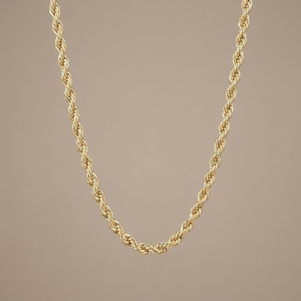 Burgu Zincir Kolye  - 14k Altın Kaplama - 55 cm (4 mm)