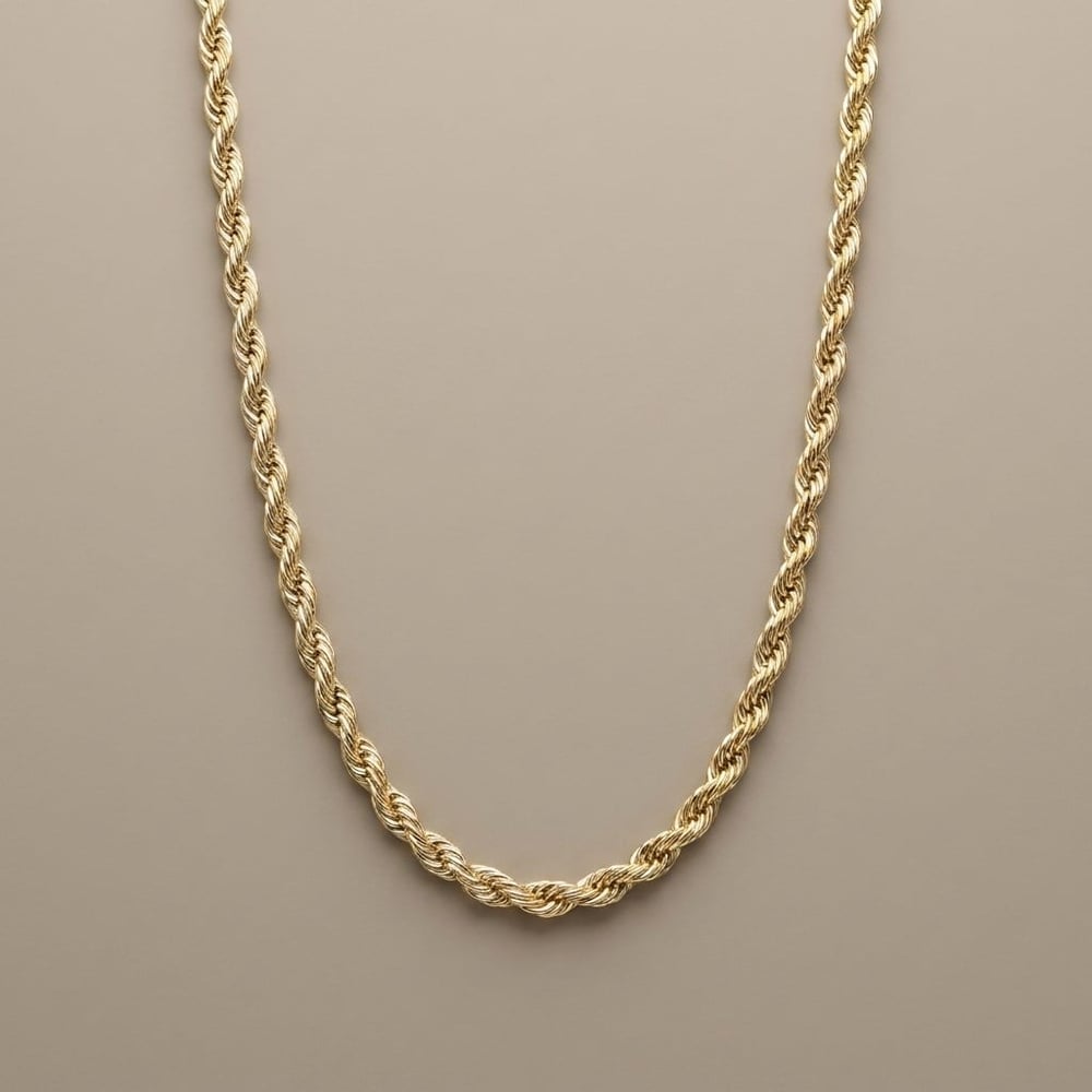 Burgu Zincir Kolye  - 14k Altın Kaplama - 55 cm (3 mm)