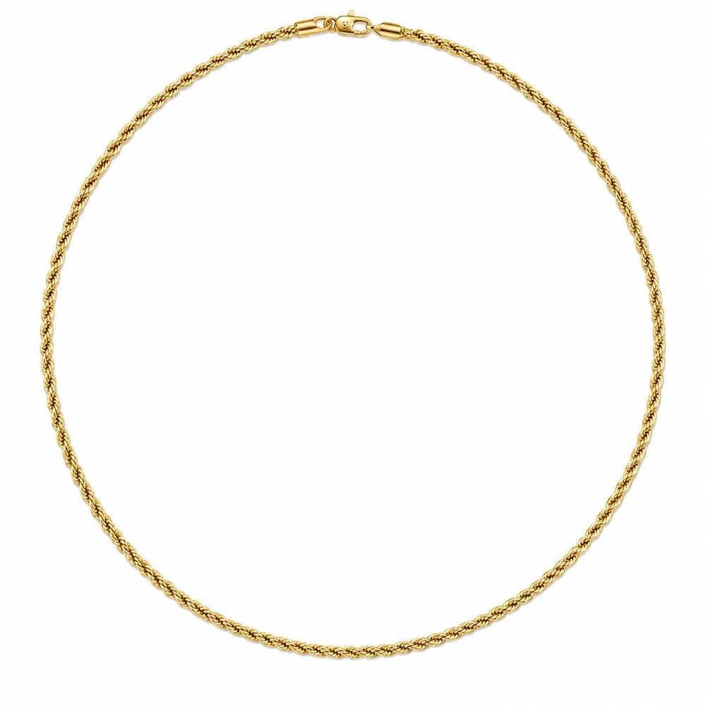 Burgu Zincir Kolye  - 14k Altın Kaplama - 50 cm (3 mm)