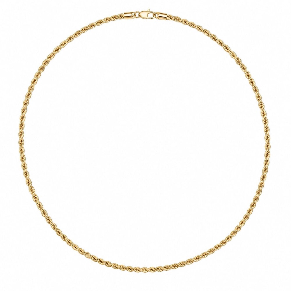 Burgu Zincir Kolye  - 14k Altın Kaplama - 55 cm (4 mm)