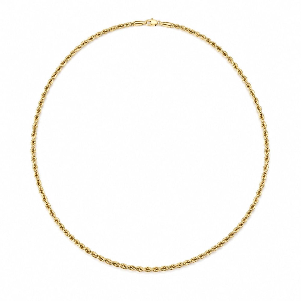 Burgu Zincir Kolye  - 14k Altın Kaplama - 55 cm (3 mm)