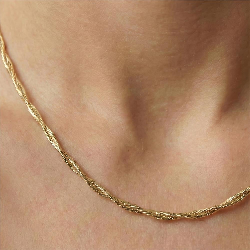 Burgu Zincir Kolye - 14K Altın Kaplama - 45 cm
