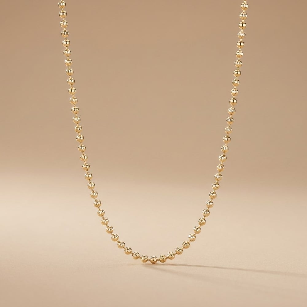 Dorika Top Zincir Kolye  - 14k Altın Kaplama - 50 cm