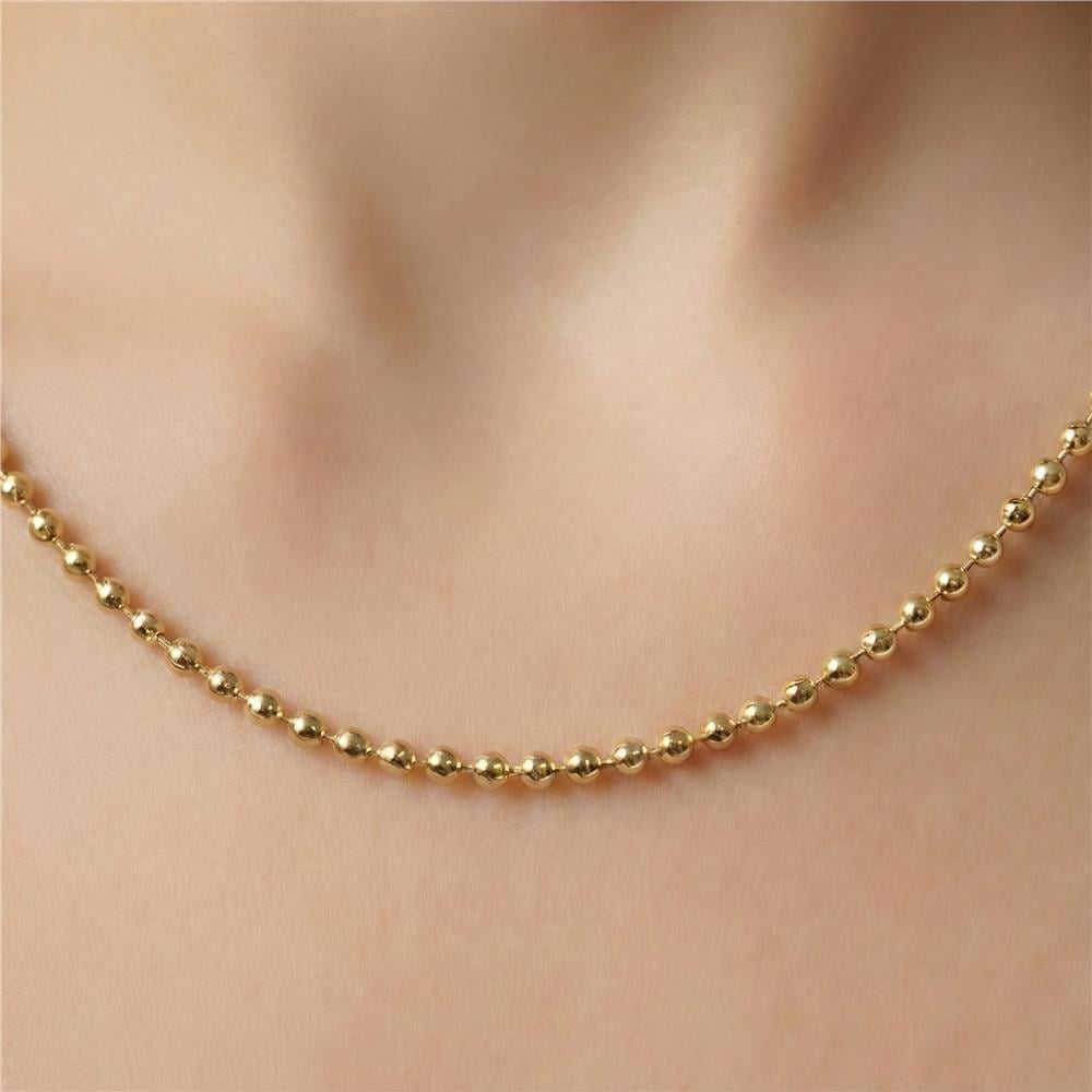 Dorika Toplu Zincir Kolye - 14K Altın Kaplama - 45 cm