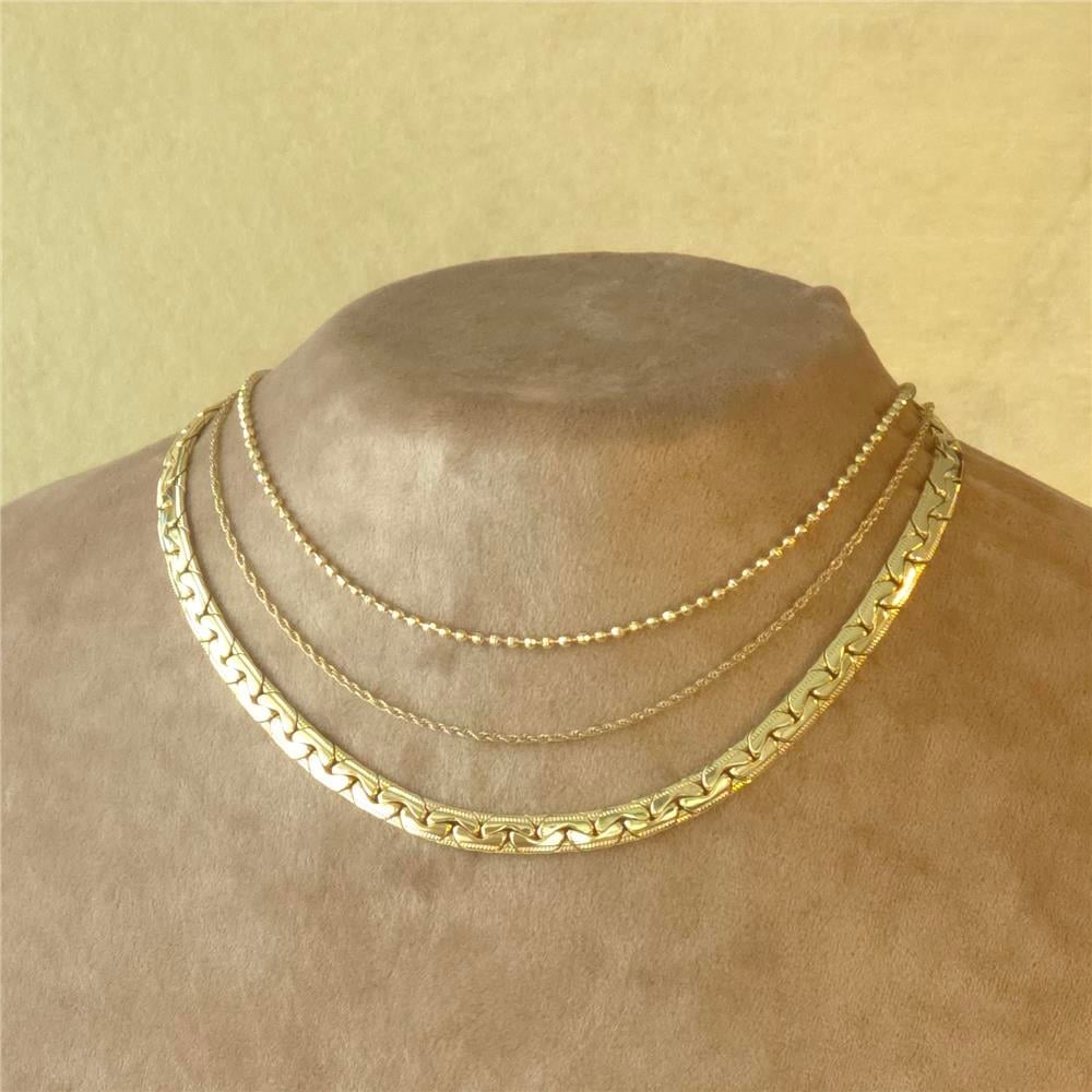 Dorika Toplu Zincir Kolye - 14K Altın Kaplama - 45 cm