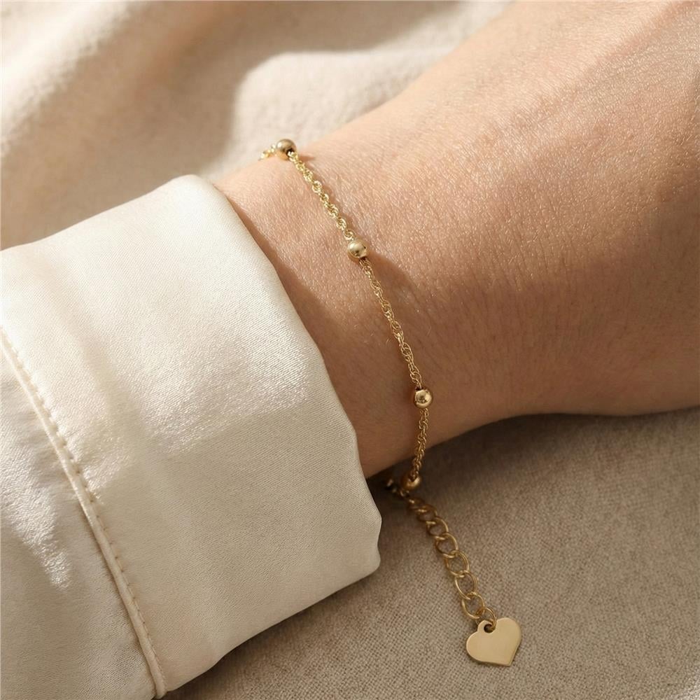 Dorikalı Boncuklu Bileklik - 14K Altın Kaplama - 17+3 cm