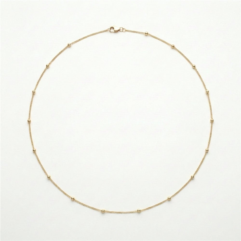Dorikalı Çelik Kolye - 14K Altın Kaplama - 60 cm / 1 mm