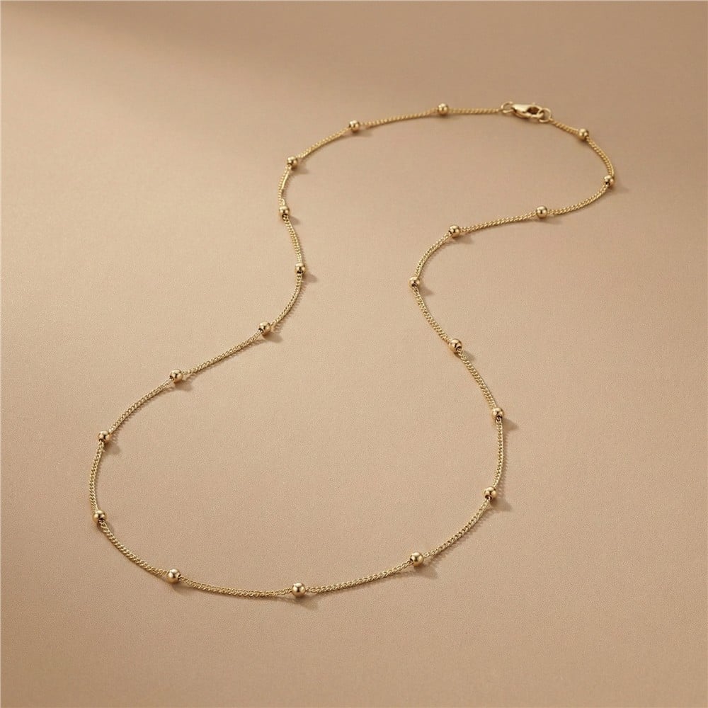 Dorikalı Çelik Kolye - 14K Altın Kaplama - 60 cm / 1 mm