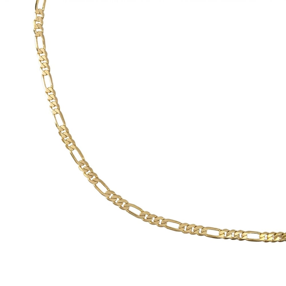 Figaro Zincir Kolye  - 14k Altın Kaplama - 50 cm (5 mm)