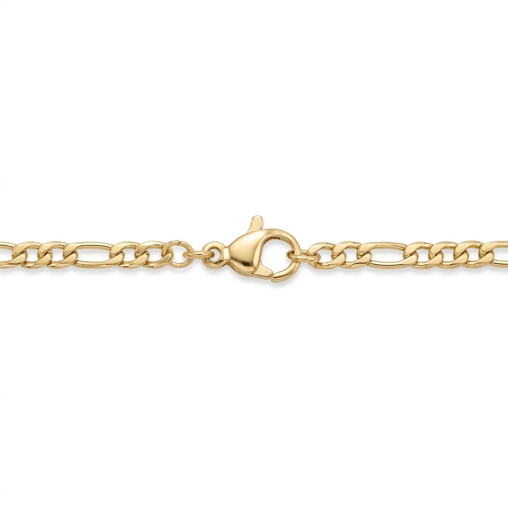 Figaro Zincir Kolye  - 14k Altın Kaplama - 50 cm (3 mm)