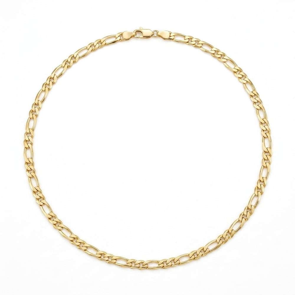 Figaro Zincir Kolye  - 14k Altın Kaplama - 50 cm (5 mm)