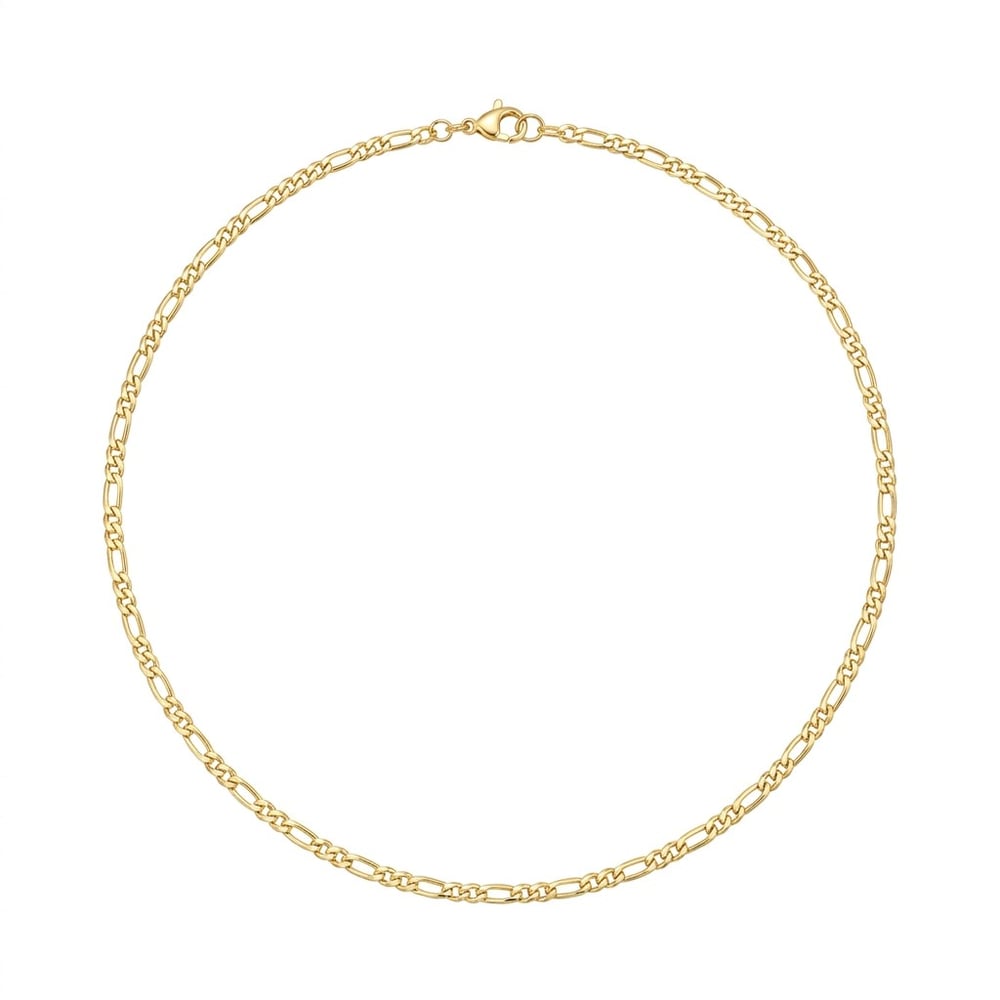 Figaro Zincir Kolye  - 14k Altın Kaplama - 50 cm (3 mm)