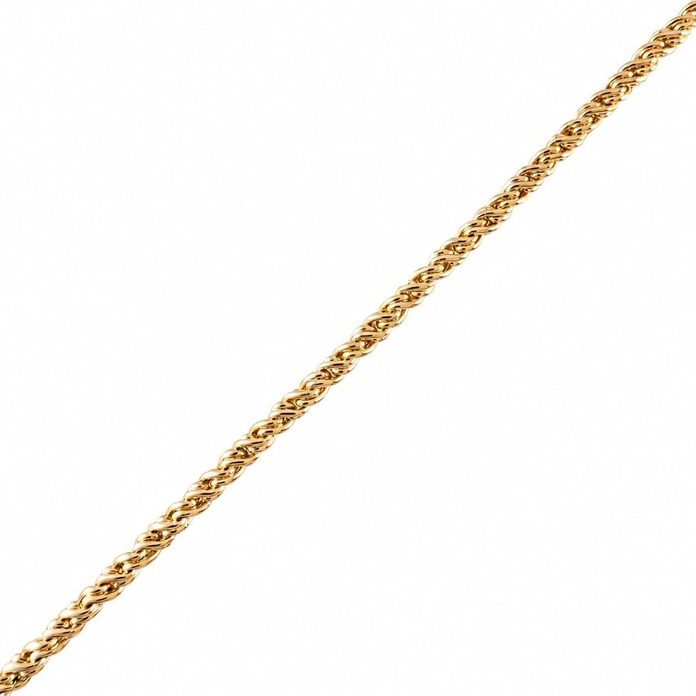 İtalyan Burgu Çelik Bileklik - 14k Altın Kaplama - 19 cm
