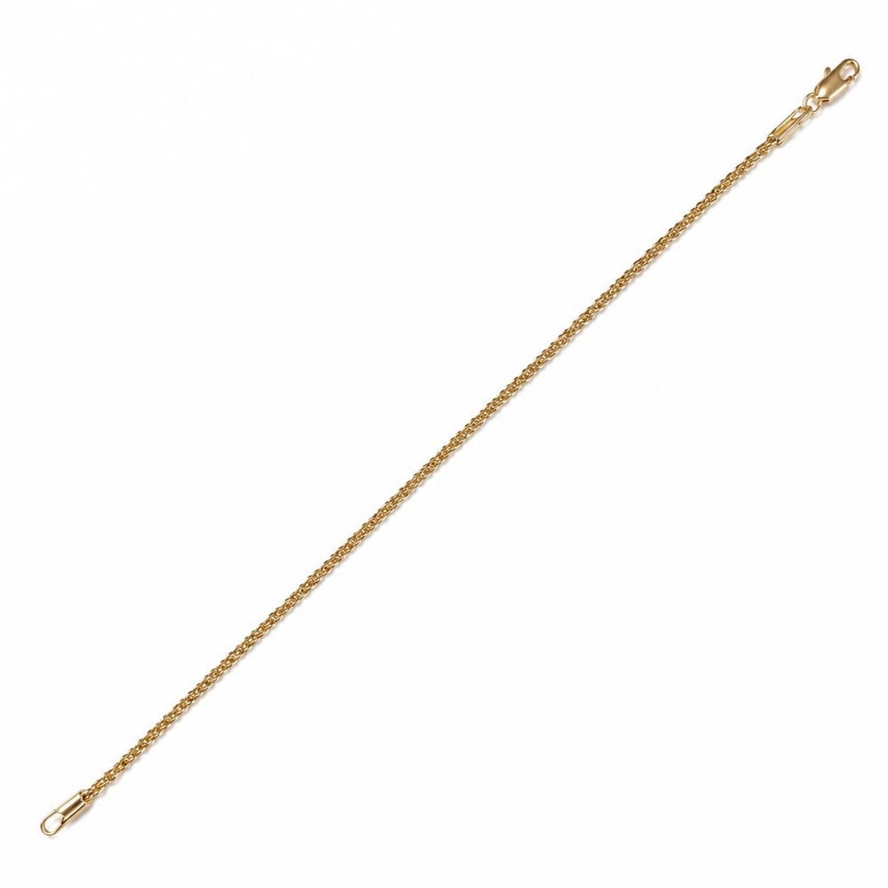 İtalyan Burgu Çelik Bileklik - 14k Altın Kaplama - 19 cm