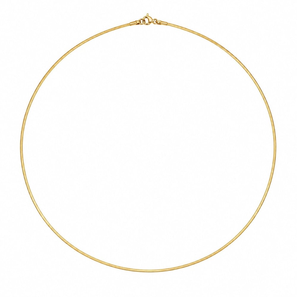 İtalyan Ezme Kolye  - 14k Altın Kaplama - 50 cm