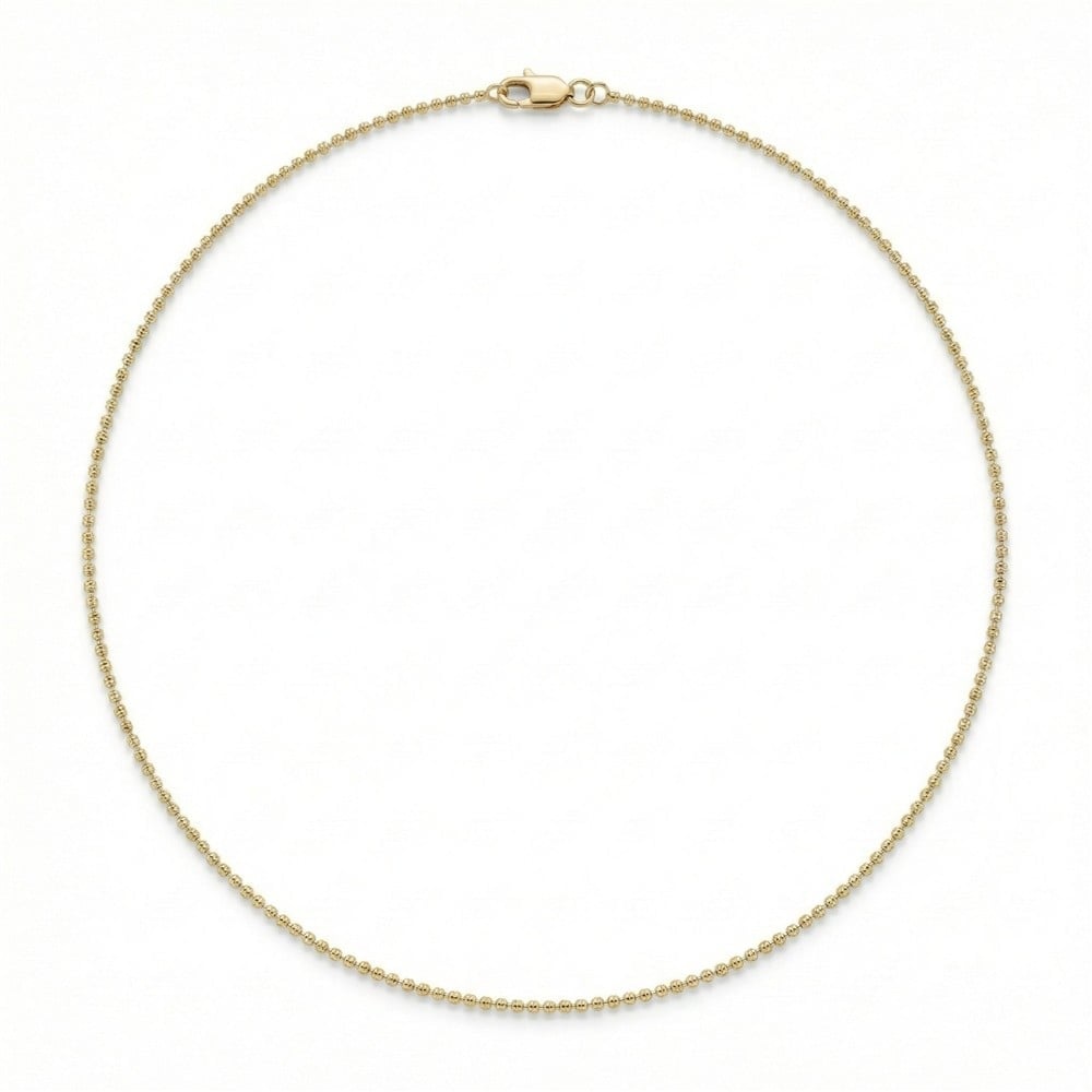 Mini Dorikalı Zincir Çelik Kolye - 14K Altın Kaplama - 45 cm / 1 mm